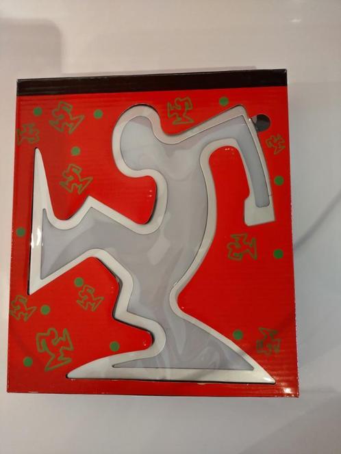 Keith Haring / La Linea Lamp Osvaldo Cavandoli zilver Nieuw!, Antiek en Kunst, Kunst | Designobjecten, Ophalen of Verzenden