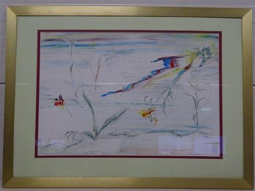 A5262 Mooi Schldijen van Sneewvogel - Gesigneerd, Antiek en Kunst, Kunst | Schilderijen | Abstract, Ophalen of Verzenden