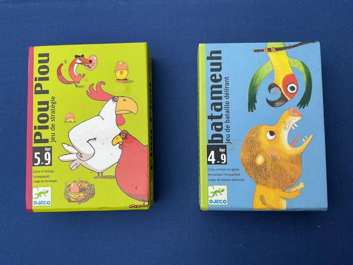 DJECO….. jeux Piou piou et Batameuh, Hobby en Vrije tijd, Gezelschapsspellen | Kaartspellen, Zo goed als nieuw, Ophalen