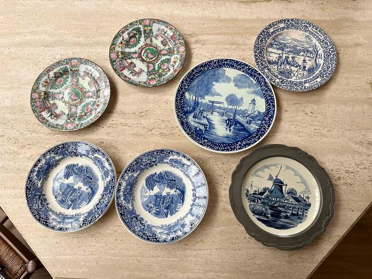 Lot decoratieve borden, Delft, Boch,.., Antiek en Kunst, Antiek | Porselein, Ophalen