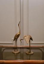 SET 2 VINTAGE MESSING VOGELS -REIGERS -KRAANVOGELS, Antiek en Kunst, Ophalen