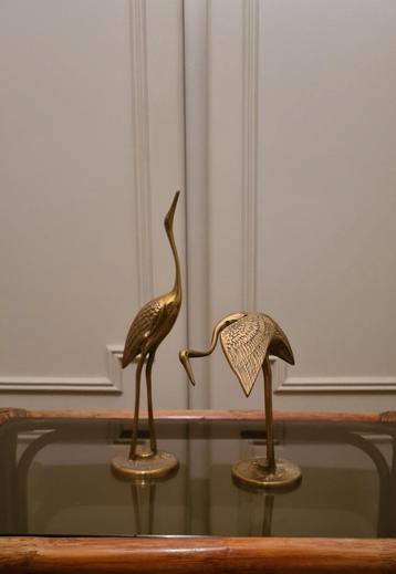 SET 2 VINTAGE MESSING VOGELS -REIGERS -KRAANVOGELS beschikbaar voor biedingen