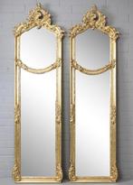 Prachtige Franse passpiegel set met een gouden Fabrice lijst, Antiek en Kunst, Ophalen