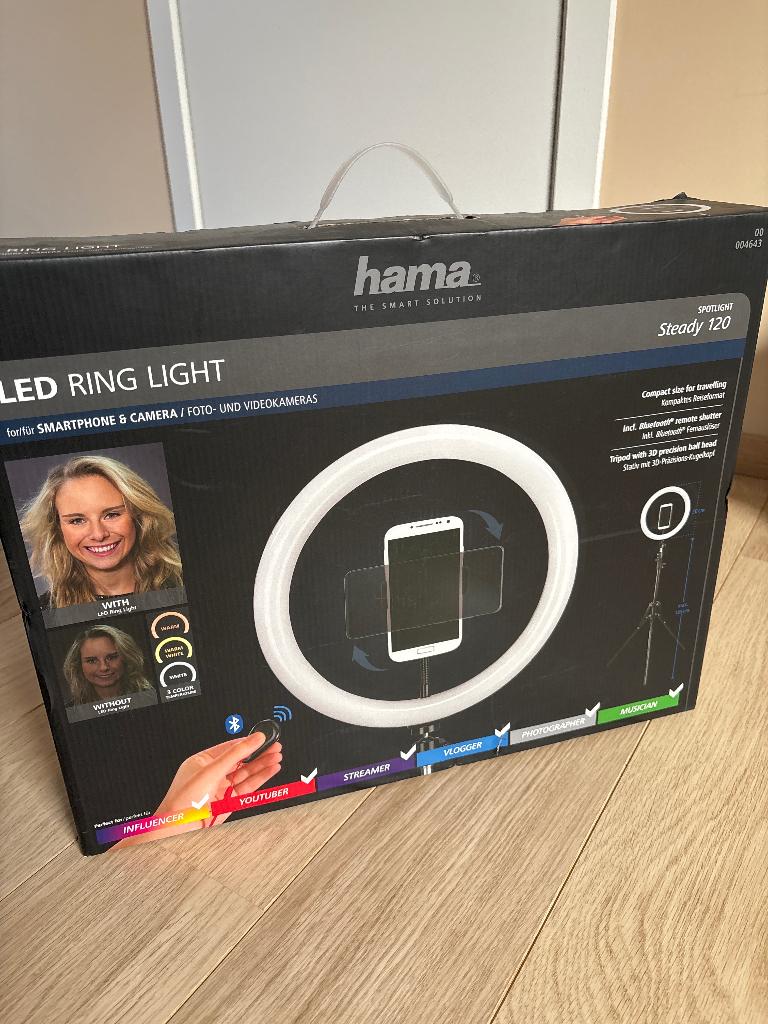 Hama LED Ring Light Steady 120 – zo goed als nieuw, TV, Hi-fi & Vidéo, Photo | Studio photo & Accessoires, Enlèvement