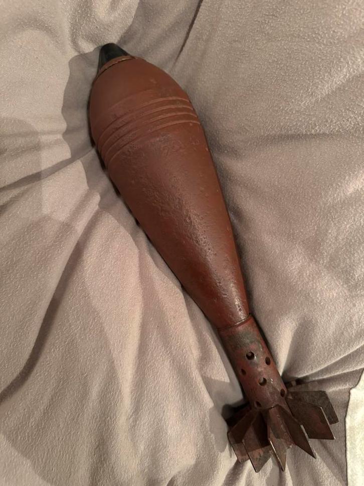 Duitse 3inch mortier 80mm ww2/wo2 INERT, ONSCHADELIJK!, Verzamelen, Militaria | Tweede Wereldoorlog, Landmacht, Overige typen