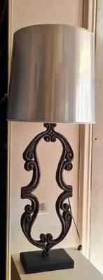 Grote artisanale lampedair met alu kap, Huis en Inrichting, Ophalen, Nieuw, Hout, 75 cm of meer