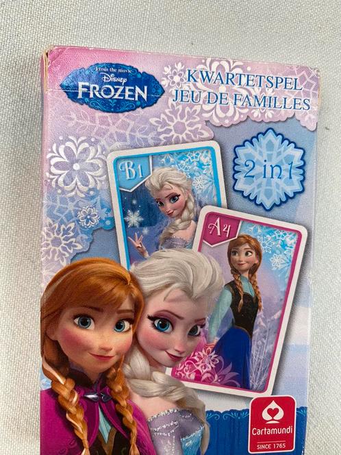 Frozen kwartet- en actiespel 2 in 1 Cartamundi 1€ of gratis, Verzamelen, Speelkaarten, Jokers en Kwartetten, Gebruikt, Kwartet(ten)