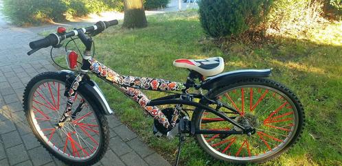 Kinderfiets 24 inch met superhelden stickers, Fietsen en Brommers, Fietsen | Jongens, Zo goed als nieuw, 24 inch, Ophalen
