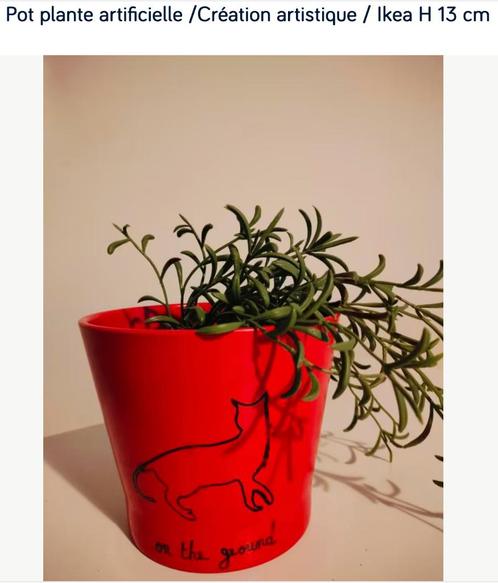 Kunstmatige plantenpot/Artistieke creatie/IKEA H 13 cm, Tuin en Terras, Bloempotten, Gebruikt, Aardewerk, Binnen, Balkon, Tuin