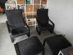 2 fauteuils POÄNG + 2 repose-pieds d'IKEA. Négociation poss., Enlèvement