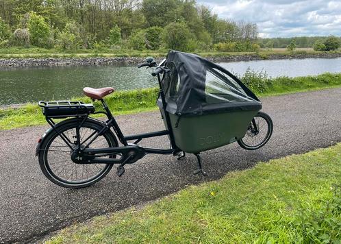 Dolly bakfiets, mat zwart/groen, Fietsen en Brommers, Fietsen | Bakfietsen, Zo goed als nieuw, Overige merken, 2 kinderen, Elektrisch