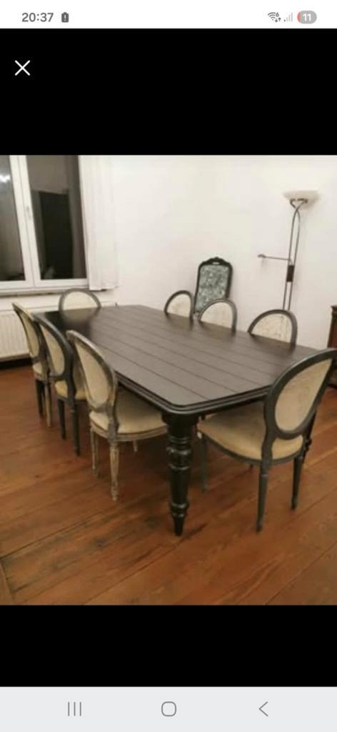 Table de salle à manger + table de salon en bois massif, Huis en Inrichting, Tafels | Eettafels, Gebruikt, 100 tot 150 cm, 200 cm of meer