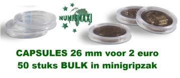 50 capsules voor 2 euromunten BULK