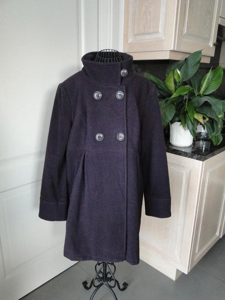 Paarse wollen jas van 3 Suisses - maat 44, Kleding | Dames, Jassen | Winter, Gedragen, Maat 42/44 (L), Paars, Ophalen of Verzenden