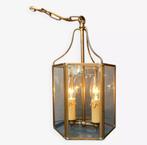 Ancien lanterne en  laiton à deux feux de lumière, Antiquités & Art, Enlèvement ou Envoi