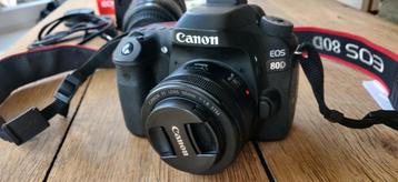 Canon EOS 80D avec objectif 50 et zoom 24-105  beschikbaar voor biedingen