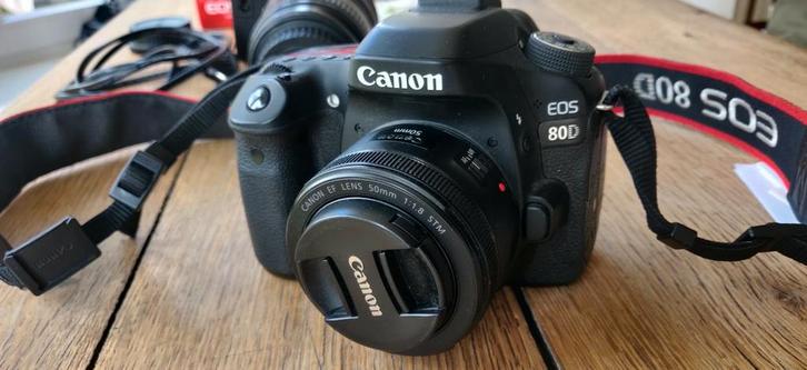 Canon EOS 80D avec objectif 50 et zoom 24-105, Audio, Tv en Foto, Fotocamera's Digitaal, Zo goed als nieuw, Canon, Ophalen