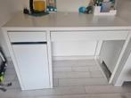 Witte houten bureau 2 schuiven 1kast, Huis en Inrichting, Ophalen
