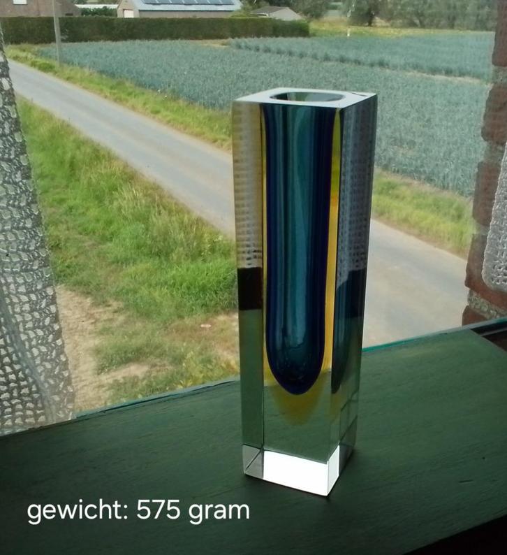 Vintage somerso Murano blokvaas, Antiek en Kunst, Antiek | Glaswerk en Kristal, Ophalen of Verzenden
