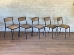 4 Franse schoolstoelen / prijs per stoel, Métal, Noir, Cinq, Six Chaises ou plus, Utilisé