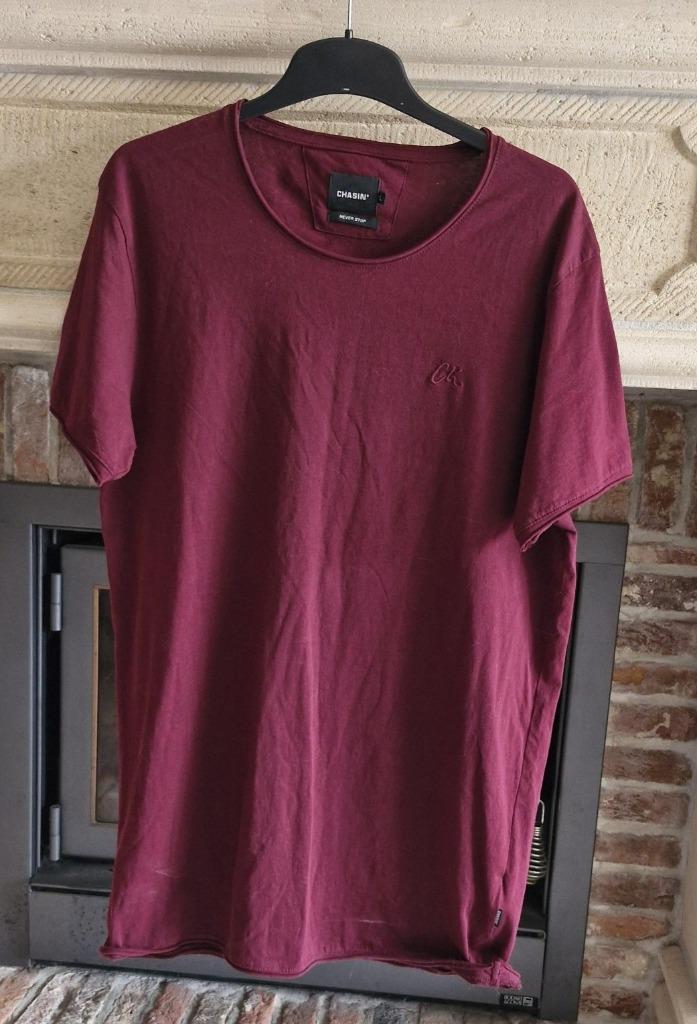 Chasin'-Heren tshirt KM-maat L-bordeaux rood, Kleding | Heren, T-shirts, Nieuw, Maat 52/54 (L), Rood, Verzenden