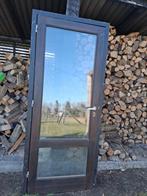 Houten deur, Doe-het-zelf en Bouw, Gebruikt, Buitendeur, Glas, 200 tot 215 cm