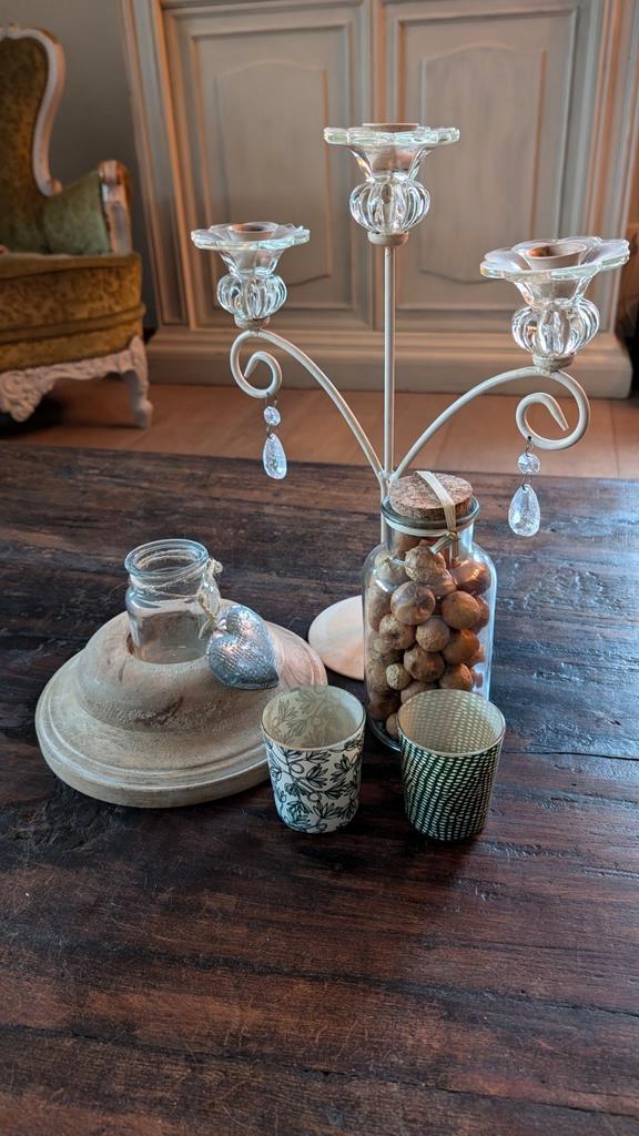 Landelijke set kandelaars, Huis en Inrichting, Woonaccessoires | Kandelaars en Kaarsen, Zo goed als nieuw, Kandelaar, Ophalen of Verzenden