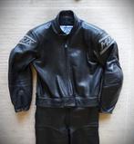 Combinaison de moto classique deux pièces en cuir noir MJK,, Seconde main, Combinaison, Hommes, MJK