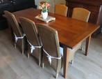 Massief houten tafel met 6 stoelen, Huis en Inrichting, Tafels | Eettafels, Ophalen, Gebruikt, 100 tot 150 cm, Klassiek
