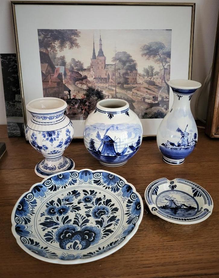 4 Delfts aardewerk, Antiek en Kunst, Antiek | Keramiek en Aardewerk, Ophalen of Verzenden