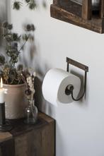 Toiletrolhouder Houten Roll - Black - Landelijk-stoer-sober, Huis en Inrichting, Badkamer | Badtextiel en Accessoires, Ophalen of Verzenden
