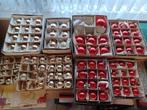 Set nieuwe glazen kerstballen in rood en zilver, Ophalen, Zo goed als nieuw