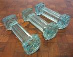 3 VSL Val St Lambert blauw glazen messenleggers, Antiek en Kunst, Antiek | Glaswerk en Kristal, Verzenden