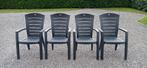 4x Chaises de jardin empilables gris anthracite quasi neuves, Enlèvement, Comme neuf, Plastique, Empilable