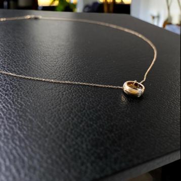 Ketting goud 9K diamant roségoud beschikbaar voor biedingen