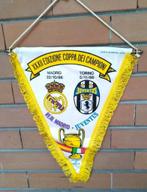 Real Madrid - Juventus FC 1986 europa cup voetbal vaandel, Verzamelen, Ophalen of Verzenden, Spel