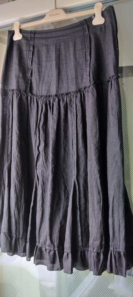 zwarte linnen rok DIDI mt 2, Kleding | Dames, Rokken, Zo goed als nieuw, Maat 38/40 (M), Zwart, Verzenden