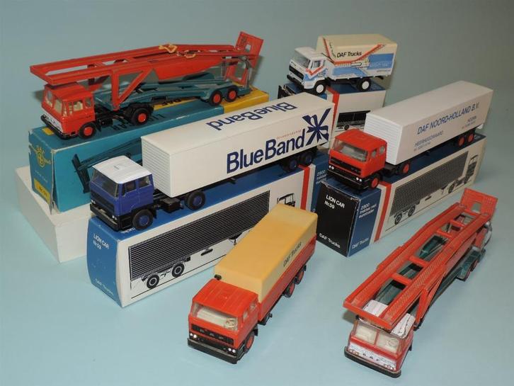   Lion Car 6 stuks,, Hobby en Vrije tijd, Modelauto's | 1:50, Gebruikt, Bus of Vrachtwagen, Lion Toys, Ophalen of Verzenden