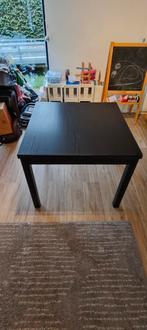 Uitschuifbare tafel Ikea zwart. 90x90cm of 170x90cm, Huis en Inrichting, Tafels | Eettafels, Ophalen, Zo goed als nieuw