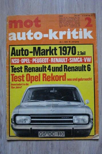 Mot auto-Kritik. (24/01/1970) beschikbaar voor biedingen