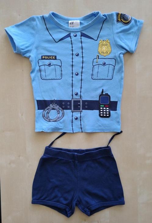 Shortama politie, maat 98/104, Kinderen en Baby's, Kinderkleding | Maat 98, Zo goed als nieuw, Jongen of Meisje, Nacht- of Onderkleding