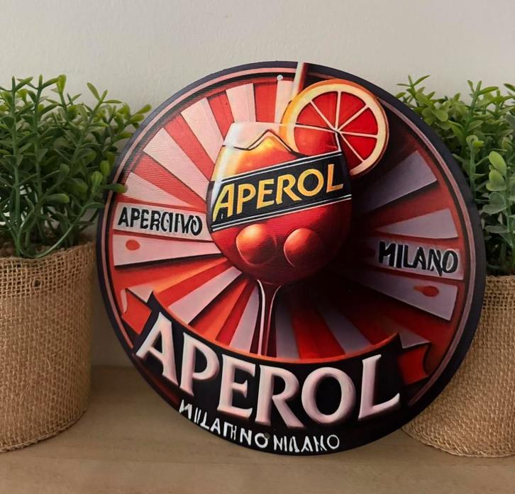 Metalen reclamebord Aperol, Verzamelen, Merken en Reclamevoorwerpen, Nieuw, Reclamebord, Ophalen of Verzenden