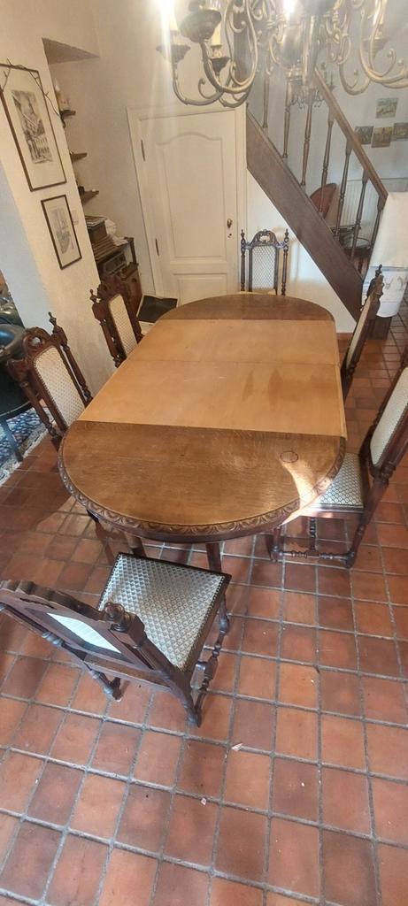 Eettafel + 6 stoelen, Antiek en Kunst, Antiek | Meubels | Tafels, Ophalen