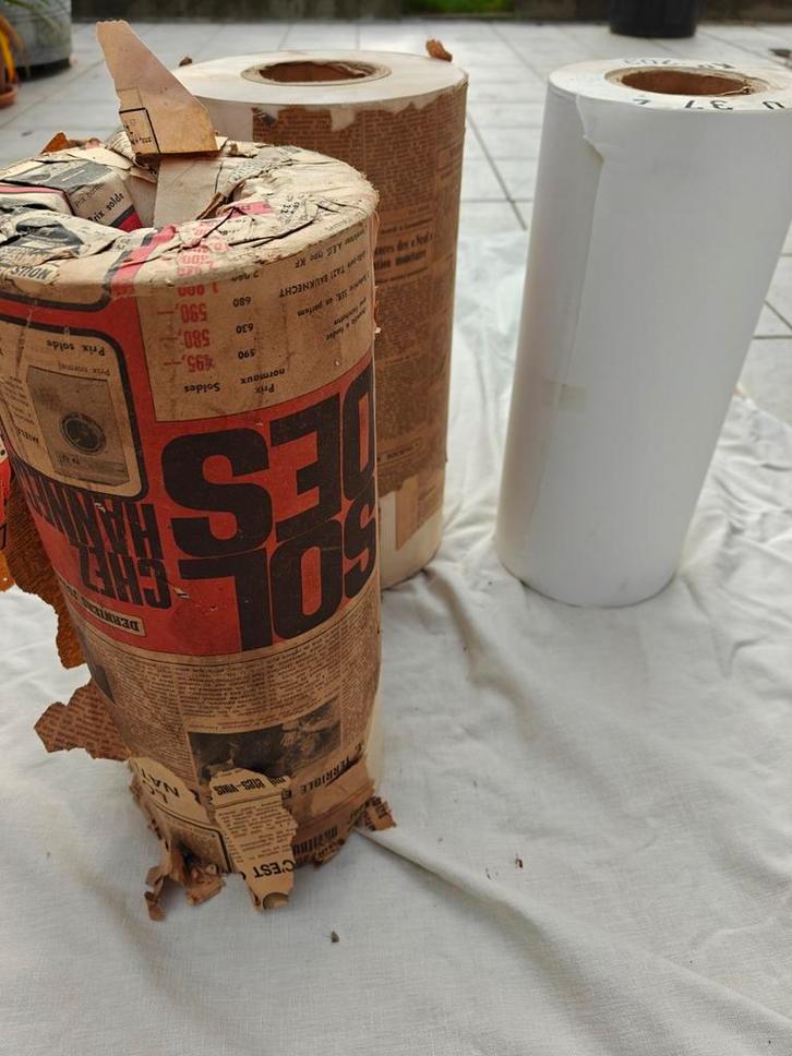 3 bobines de vieux papier blanc cassé, Diversen, Papierwaren, Zo goed als nieuw, Ophalen