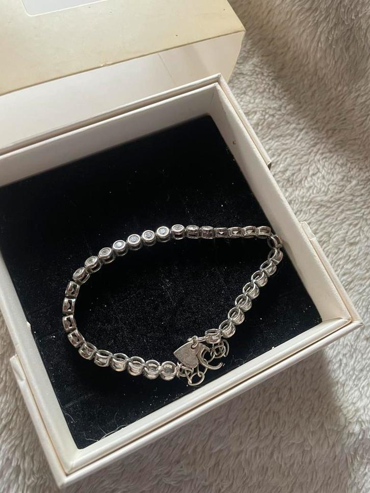 Originele Parte de Mi Zilveren Armband – Herstelling Nodig, Handtassen en Accessoires, Armbanden, Gebruikt, Zilver, Zilver, Met strass