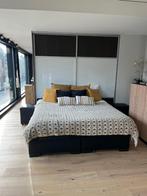 Boxspring + matras showroom 180x200 zwart leder, Huis en Inrichting, Ophalen, Zwart, 180 cm, 200 cm