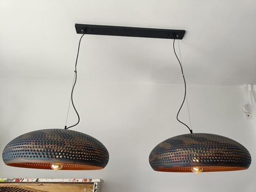Dimbare hanglamp (2 lichtpunten), Huis en Inrichting, Lampen | Hanglampen, Zo goed als nieuw, 75 cm of meer, Metaal, Ophalen