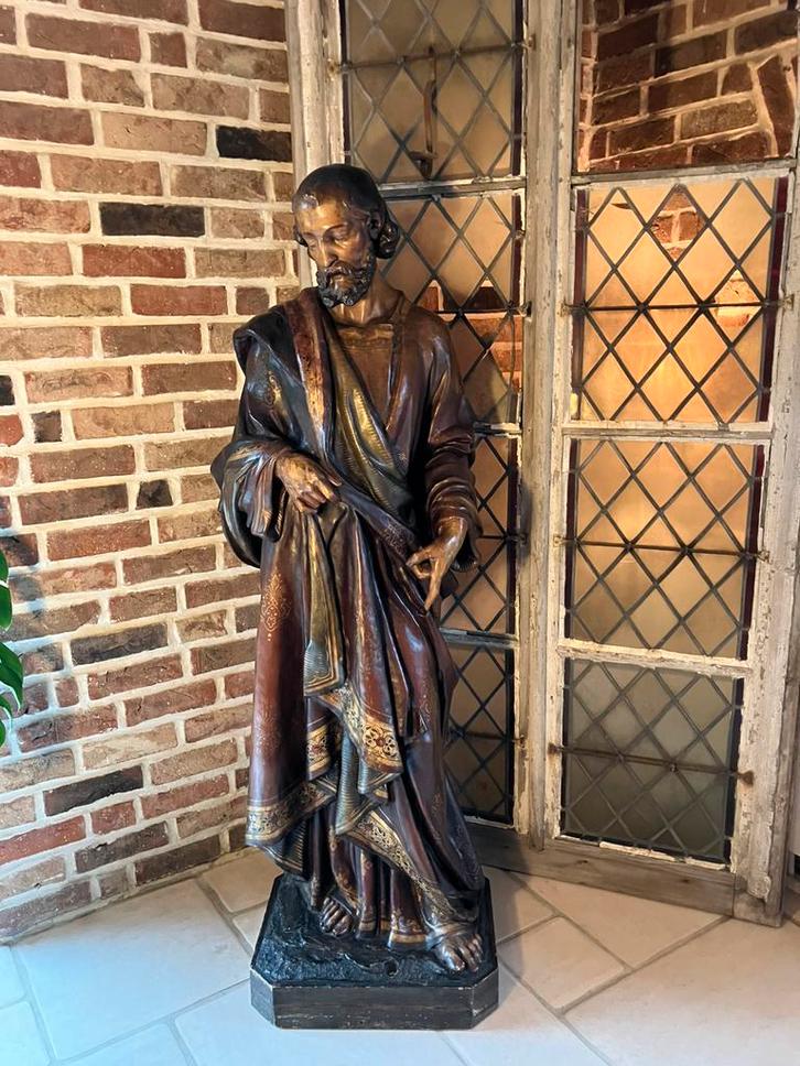 Groot zeldzaam antiek Kerkbeeld 1m60, Antiquités & Art, Antiquités | Objets religieux, Enlèvement