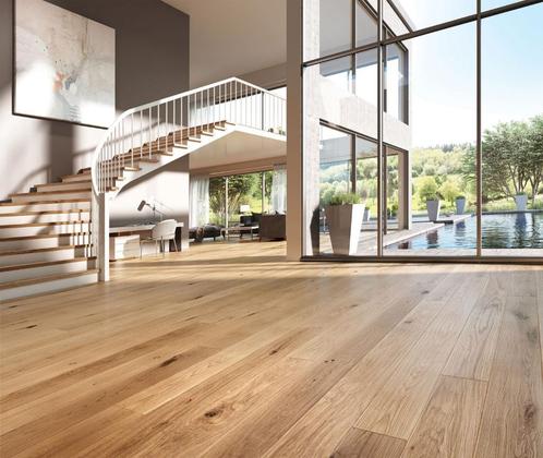 59,50m2 Lamel Parket click Oak Brushed Matt Lac. 535 = €2162, Huis en Inrichting, Stoffering | Vloerbedekking, Nieuw, Parket, Bruin