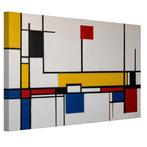 Piet Mondriaan stijl abstract canvas 60x40cm - 18mm., Huis en Inrichting, Woonaccessoires | Wanddecoraties, Nieuw, Verzenden